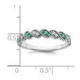 thumbnail image 3 of Auriga Fine Jewelry 14K White Gold Emerald and Diamond Twist Band for Women Size 7, 3 of 6