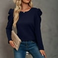 thumbnail image 4 of HTNBO Women Dressy Tops Casual Long Sleeve Crew Neck Puff Sleeve Top T-Shirt Blouse Basic Autumn Trends, 4 of 7