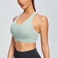 thumbnail image 7 of VISALY Sports Bras For Women Running Sports Bra Women Tank TopsSolid Color SleevelessCasualFashion Underwear Padded Bra Yoga Sports Bra Wireless Bras For Women Green S, 7 of 7