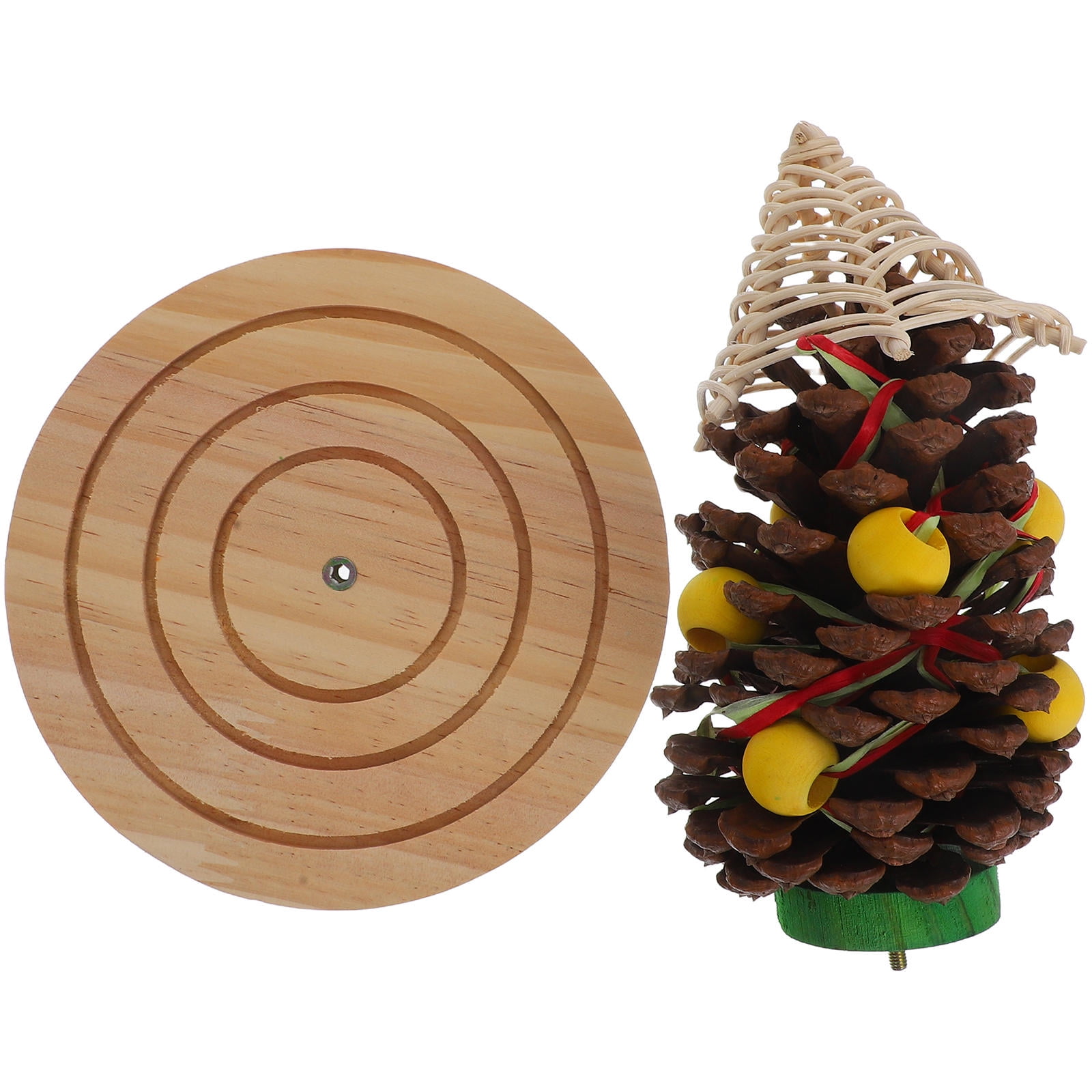 HONMEET Bird Chewing for Parakeets, Large Pinecone Wood Cage Accessory