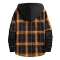 thumbnail image 3 of cllios Men's Flannel Shirt Plaid Hoodie Long Sleeve Fall Casual Button Down Shirts Jacket Vintage Tops with Pocket Orange XL, 3 of 7