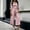 Pink, variant on Women Solid Two Piece Co Ord Outfits, Turn Down Collar Roll Sleeve Button Front Shirt High Waist Pleated Wide Leg Crop Pants Casual Matching Suit With Side Pockets (Navy,S)