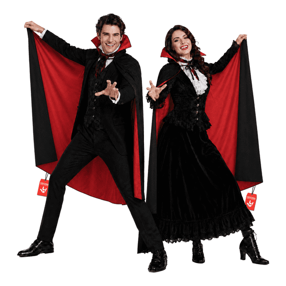 Fun Shack Red and Black Cape, Red Vampire Cape, Black Vampire Cape, Dracula Cape Adult, Adult Vampire Cape Men Women