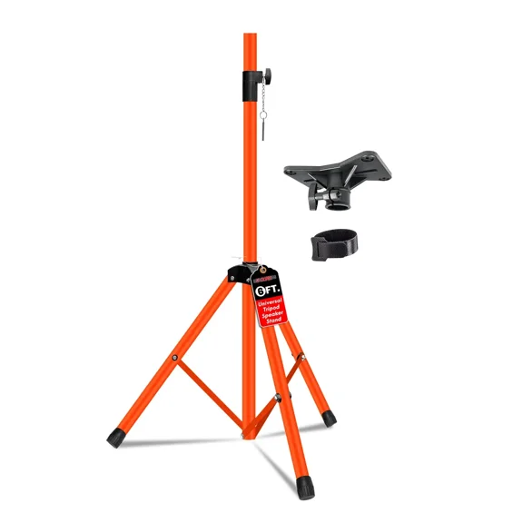 5Core Speaker Stand Tripod Tall Adjustable 72 Inch DJ Studio Monitor Stands Pole Mount ORANGE