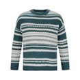 thumbnail image 6 of Xcmzpl Striped Chunky Sweaters Mens Crew Neck Long Sleeve Drop Shoulder Knit Pullover Sweater Vintage Color Block Fall Sweaters, 6 of 10
