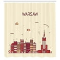 thumbnail image 3 of Ambesonne Polish Shower Curtain, Warsaw Calligraphy Skyline, 69"Wx70"L, Champagne Dark Salmon, 3 of 3