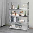 thumbnail image 3 of 5 Tier Stainless Steel Shelving Unit, Kitchen Adjustable Storage Rack,Heavy Duty Industrial Garage Shelving,Large Storage Shelf for Pantry, Warehouse(47.2 * 17.7 * 70.9inches), 3 of 9