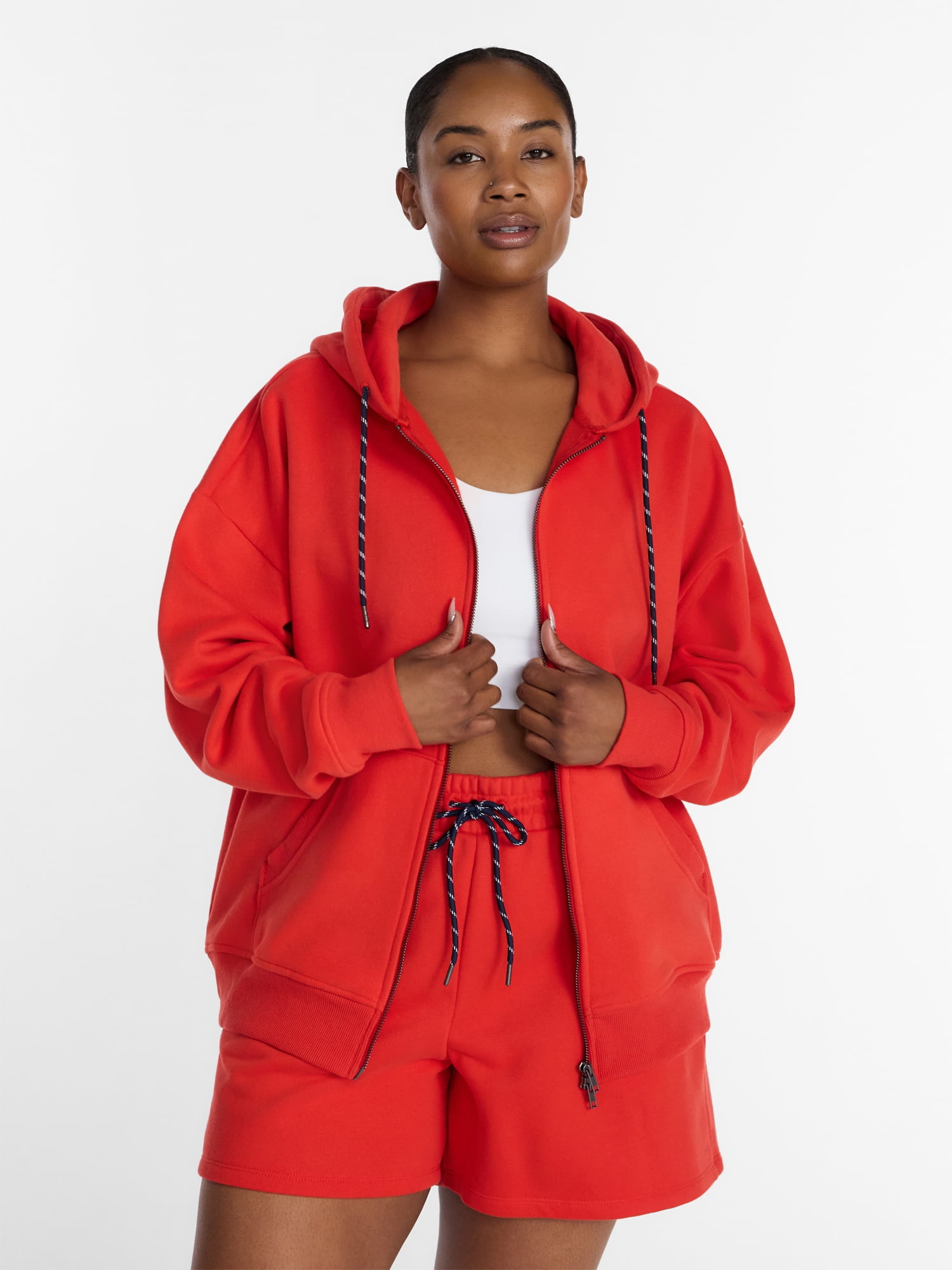 Athletic Works Women's and Women's Plus Full Zip Fleece Hoodie, Sizes XS-4X