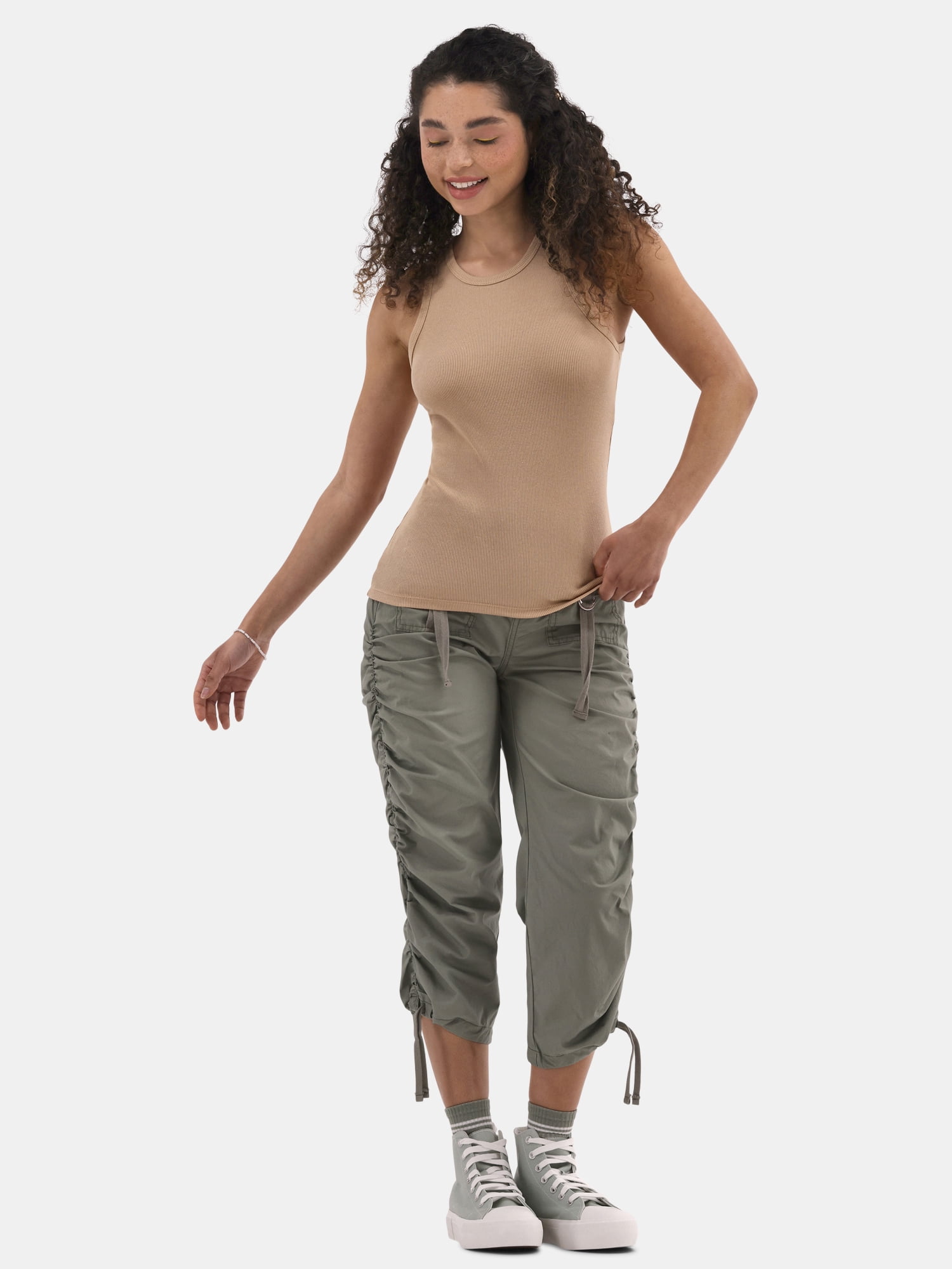 No Boundaries Ribbed High Neck Tank Top, Women's