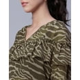 thumbnail image 5 of Moomaya Printed V-Neck Tops For Women, Ruffle Full Sleeve Sheer Summer Tunic Top, 5 of 9