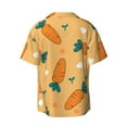 thumbnail image 4 of Goofa Love Carrot Printed Men's Casual Short-sleeved Shirt,Lightweight Breathable Button-down,Summer Casual men's top,Versatile Fashion shirt-Medium, 4 of 7