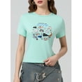 thumbnail image 4 of Musuos Women's Summer Graphic T-Shirt Slim Fit Round Neck Cap Sleeve Tops for Daily Casual, 4 of 8