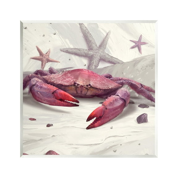 Stupell Industries Detailed Red Crab Animals & Insects Painting Unframed Art Print Wall Art, 12 x 12