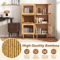 thumbnail image 6 of Gymax Bamboo Cabinet Narrow Kitchen Storage Cabinet w/ Open Compartment & Storage, 6 of 9