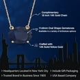 thumbnail image 2 of Gem Stone King 14K Yellow Gold Blue Sapphire Pendant Necklace | 4.50 Cttw | Gemstone September Birthstone | Oval 11X9MM | Gold Necklace for Women | With 18 inch Gold Chain, 2 of 6