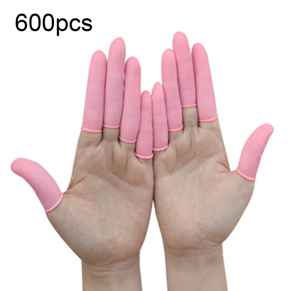 100pcs Natural Latex Rubber Finger Cots Textured End Tacky Multi-function