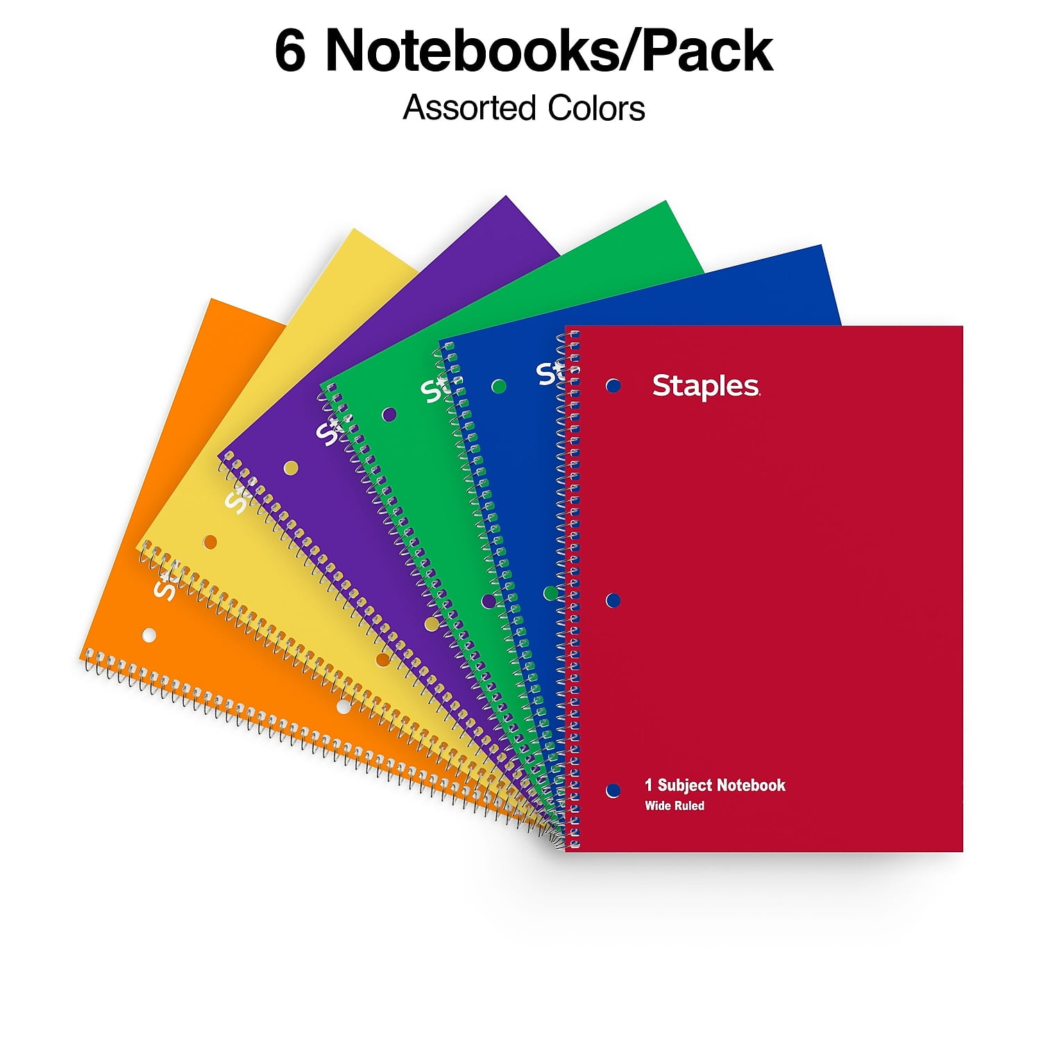 TRU RED 1-Subject Spiral Bound Lined Notebooks, 8