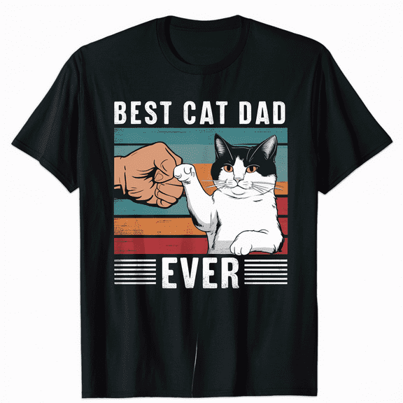 Cat Daddy Father's Day Cat Dad, Retro Best cat Dad Ever T-Shirt