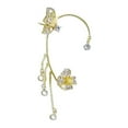 thumbnail image 2 of Opvise 1Pc Ear Cuff Fine Workmanship Temperament Rhinestone Inlay Geometric High Gloss Dress Up Luxury Butterfly Chain Ear Cuff Tassel Earring Jewelry Accessories, 2 of 7