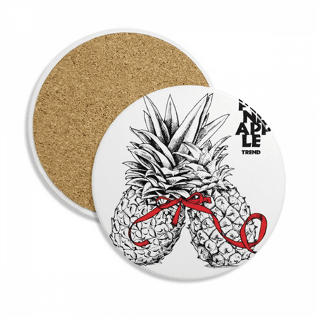 

Pineapple Couple Trend Tropical Fruit Coaster Cup Mug Tabletop Protection Absorbent Stone