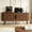 Brown, variant on Zimtown Mid-Century Television Stand with 2 Fluted Sliding Doors, 58" TV Media Console Storage Cabinet with Adjustable Shelf for 65 Inches TVs, Black