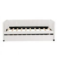 thumbnail image 6 of Aukfa Daybed with Trundle, Twin Size Upholstered Bed Frame, Velvet, Beige, 6 of 8
