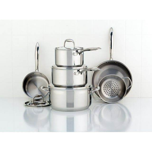 Meyer Accolade Stainless Steel Cookware Set, 10-Piece, Made in Canada
