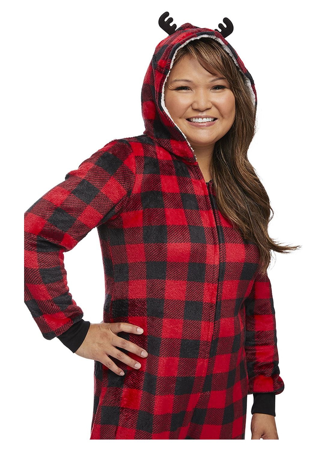 Jolly Jammies Buffalo Plaid Matching Family Christmas Union Suit Pajama Set