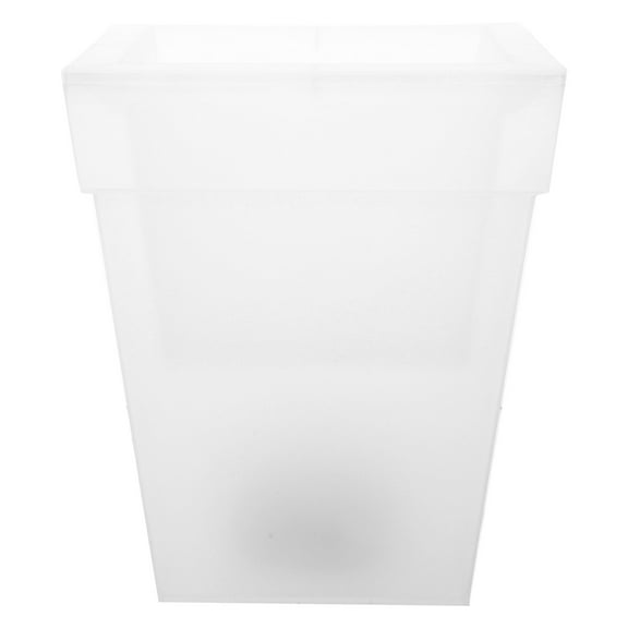 SEWCHICS White Plastic Solar Light Planter for Garden, Outdoor Decorative Solar Powered Flower Pot