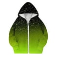 thumbnail image 3 of ZHOGXU Big Kids Girls Hooded Coat Long Sleeve Zip Up Sequins Print Casual Comfortable Sweatshirt Top For Daily Wear Light Green 10-11 Years, 3 of 5