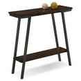 thumbnail image 5 of Leick Home Empiria 30" Wood and Metal Hall Console Table with Shelf, Walnut/Bronze, 5 of 12