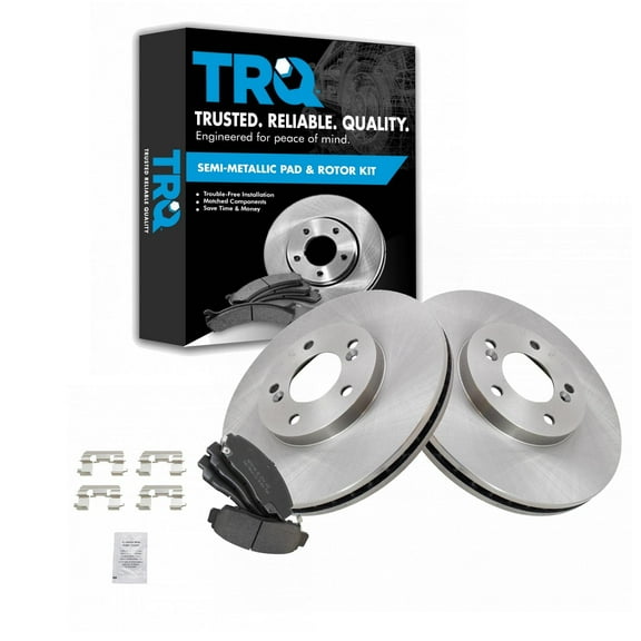 TRQ Front Brake Pad & Rotor Kit Brake Pads Brake Rotor Semi-Metallic Fits Select 1999-2004 Acura RL