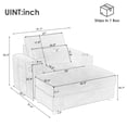 thumbnail image 5 of Aukfa 43" Chaise Lounge w/ 2 Cupholders and USB Ports, Storage Ottoman, Chenille, Blue, 5 of 10