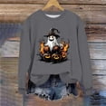 thumbnail image 4 of Inverlee Womens Halloween Sweatshirts Funny Pumpkin Ghost Print T-shirt Stretch Round Neck Sweatshirt Long Sleeve Dressy Casual Pullover Tops Halloween Party Supplies, 4 of 6