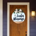 thumbnail image 4 of Sunjoy Tech Door Welcome Wreath Bow-knot Leaf Decor Hanging Letter Cross Decorative Round Shape Country Gate Welcome Sign Door Decor Pendant, 4 of 7