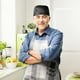 thumbnail image 3 of 2 gorros de chef ajustables para cocina, restaurante, hombre y mujer (negros), 3 of 5
