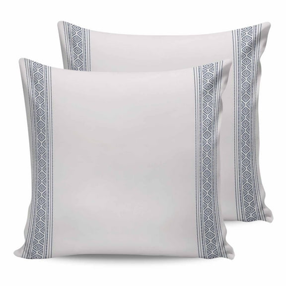 Outdoor Waterproof Throw Pillow Covers Set of 2 Blue Beige Boho Decorative Pillowcases Square Outdoor Pillows Cushion Case 18x18 Inch Tribe Bohemian Style Patio Pillows for Couch Sofa Bed Garden