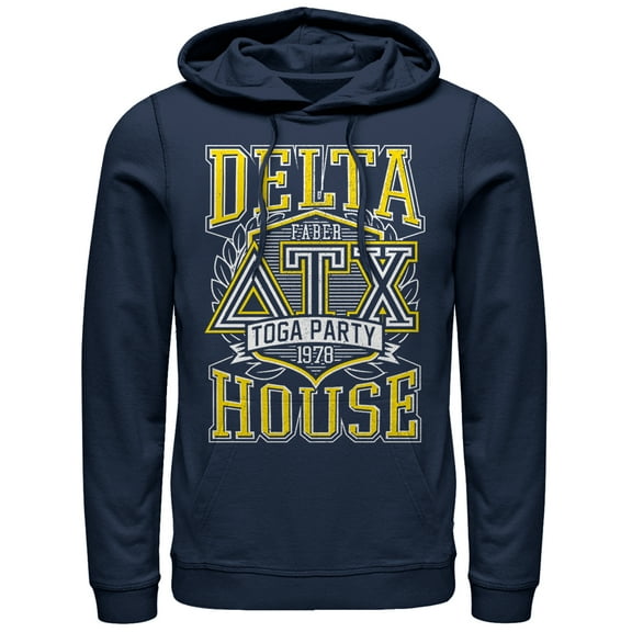 Men's Animal House Delta Toga Party  Pull Over Hoodie Navy Blue Medium