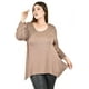 thumbnail image 1 of Blusa asimetrica con pedreria Roman Fashion /Tallas Extras, 1-204N (Cafe) cafe 38, 1 of 6