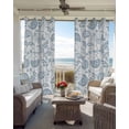 thumbnail image 4 of Light Blue Farmhouse Blackout Curtains 63 Inches Long for Bedroom, Retro Botanical Plant Fruit Leaf Thermal Insulated Room Darkening Black Out Window Curtain Panels Grommet Drapes for Living Room, 4 of 8