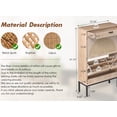 thumbnail image 3 of Brafab Shoe Storage Cabinet with 2 Flip Drawers and Open Shelf Natural Rattan Slim Shoe Organizer Rack Wooden Tipping Shoe Dresser Narrow Entrance Shoes Console with Metal Legs for Entryway, Hallway, 3 of 11