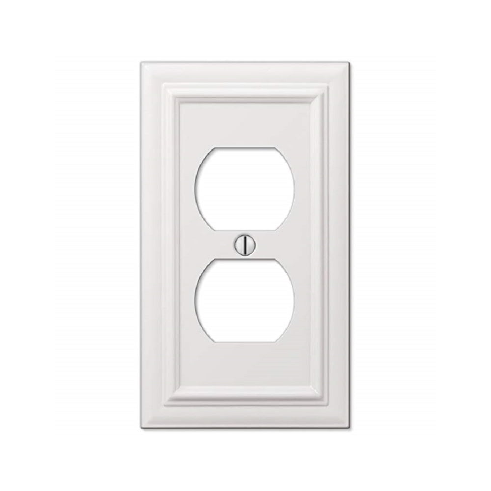 Elumina 94DWNB Continental Wallplate, 1 Duplex, Cast Metal, White, 1