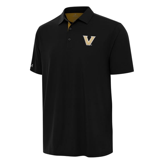 Men's Antigua Black/Gold Vanderbilt Commodores Era Polo