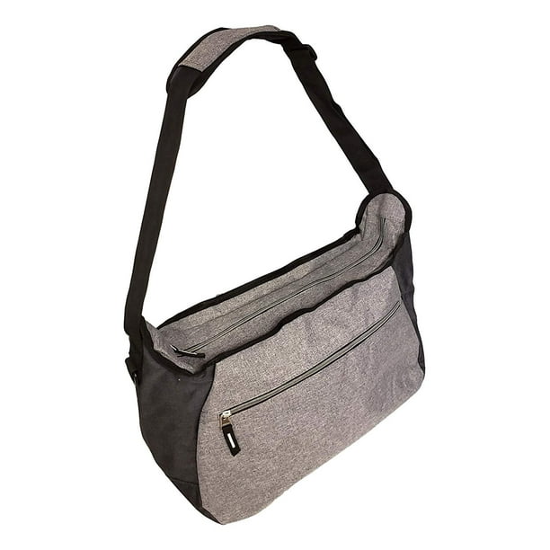 KNOX G DESIGNS - Personalized Heather Gray Black Travel Shoulder Bag ...