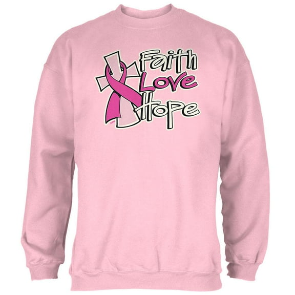 Faith Love Hope Mens Sweatshirt Light Pink LG