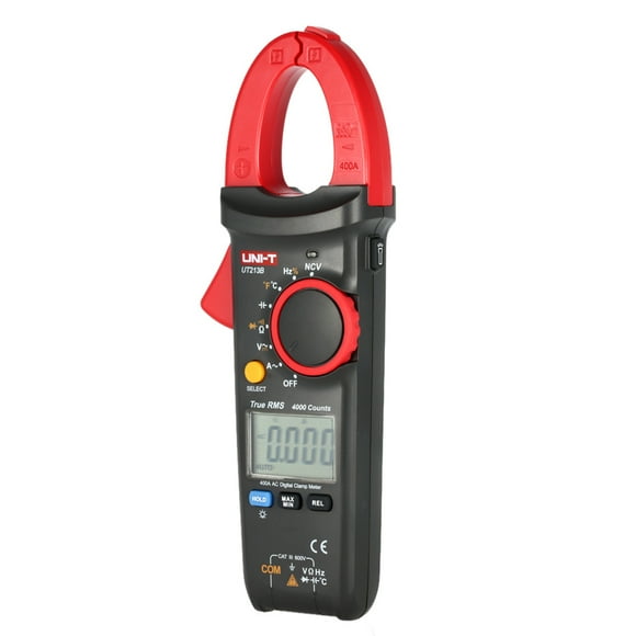 Amdohai UNI-T UT213B Handheld Digital LCD Clamp Meter Multimeter AC/DC Voltage AC Current Resistance Capacitance Diode Continuity NCV Temperature Measurement Tester with Flashlight