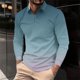 thumbnail image 1 of Blusa y camisa de manga larga con cuello vuelto para hombre, informal, con cuello vuelto, estampado, para fitness, deportiva, de manga larga, de poliéster, 1 of 5