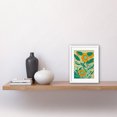 thumbnail image 2 of Yellow Flower Painting Turquoise Colourful Bold Artwork Framed Wall Art Print 9X7 Inch, 2 of 5
