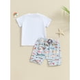 thumbnail image 4 of Bagilaanoe 2pcs Toddler Baby Boy Shorts Set Short Sleeve Letter Print T Shirt Tops + Shorts 6M 12M 18M 24M 3T Kids Casual Summer Clothes, 4 of 7