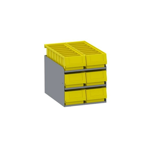 6 Stacked Small Parts Bins